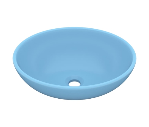 vidaXL izlietne, ovāla forma, 40x33 cm, matēta gaiši zila keramika