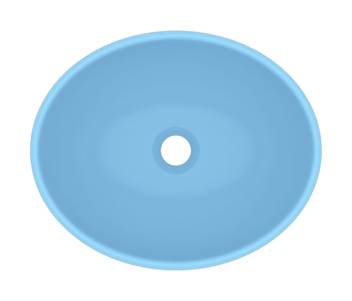 vidaXL izlietne, ovāla forma, 40x33 cm, matēta gaiši zila keramika