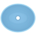 vidaXL izlietne, ovāla forma, 40x33 cm, matēta gaiši zila keramika
