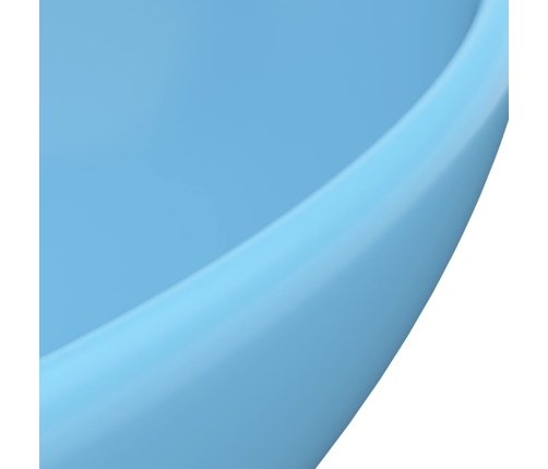 vidaXL izlietne, ovāla forma, 40x33 cm, matēta gaiši zila keramika