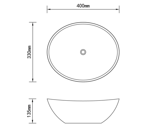 vidaXL izlietne, ovāla forma, 40x33 cm, matēta gaiši zila keramika