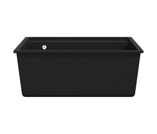 Virtuves Izlietne Ar Noteci, Melns Granīts Vidaxl