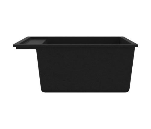 Virtuves Izlietne Ar Noteci, Melns Granīts Vidaxl