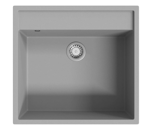 vidaXL virtuves izlietne ar noteci, pelēks granīts