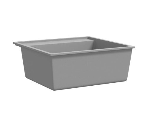 vidaXL virtuves izlietne ar noteci, pelēks granīts