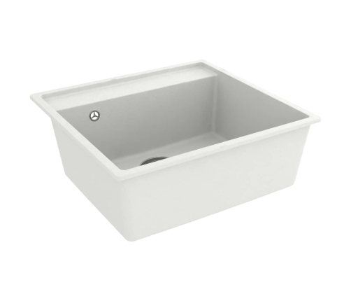 Virtuves Izlietne Ar Noteci, Balts Granīts Vidaxl