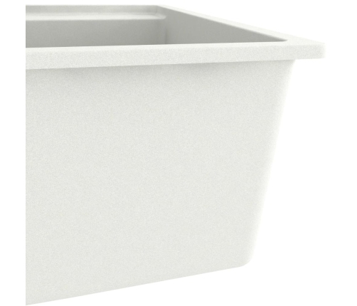 Virtuves Izlietne Ar Noteci, Balts Granīts Vidaxl