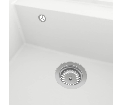 Virtuves Izlietne Ar Noteci, Balts Granīts Vidaxl