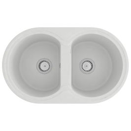 Virtuves Izlietne Balts 78 X 47 X 20.5 Cm Granīts Vidaxl