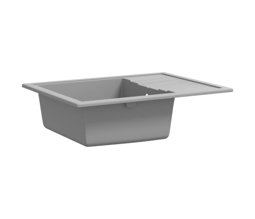 vidaXL virtuves izlietne ar noteci, pelēks granīts