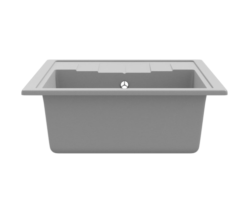 vidaXL virtuves izlietne ar noteci, pelēks granīts