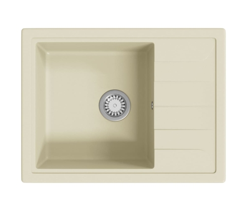 vidaXL virtuves izlietne ar noteci, bēšs granīts