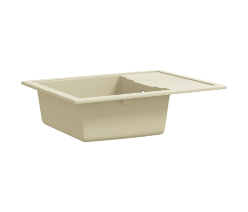 vidaXL virtuves izlietne ar noteci, bēšs granīts