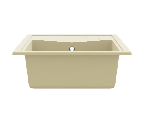 vidaXL virtuves izlietne ar noteci, bēšs granīts