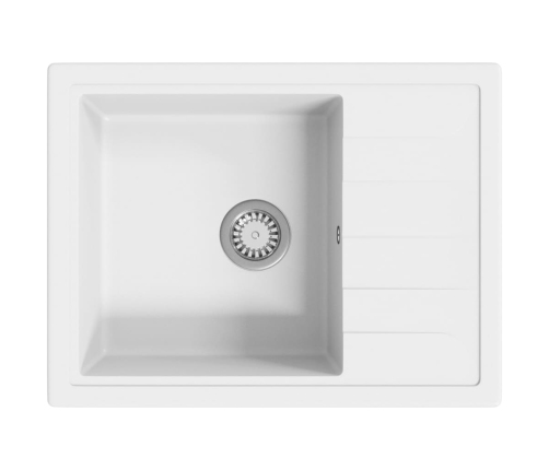 Virtuves Izlietne Ar Noteci, Balts Granīts Vidaxl