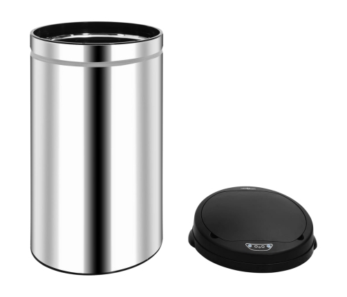 vidaXL automātiska atkritumu tvertne ar sensoru, tērauds, 50 L