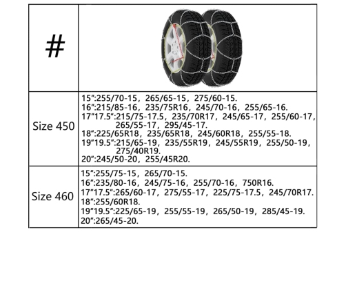 vidaXL auto riepu sniega ķēdes, 2 gab., 16 mm, apvidus auto, 4x4, 400
