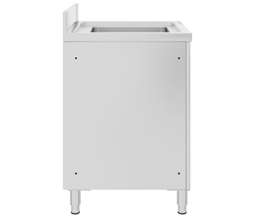 vidaXL virtuves izlietnes skapītis, 60x60x96 cm, nerūsējošs tērauds