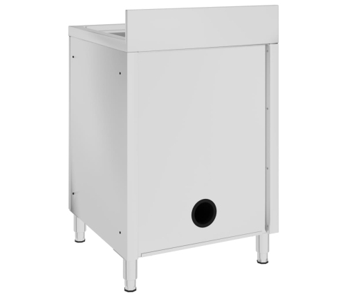 vidaXL virtuves izlietnes skapītis, 60x60x96 cm, nerūsējošs tērauds