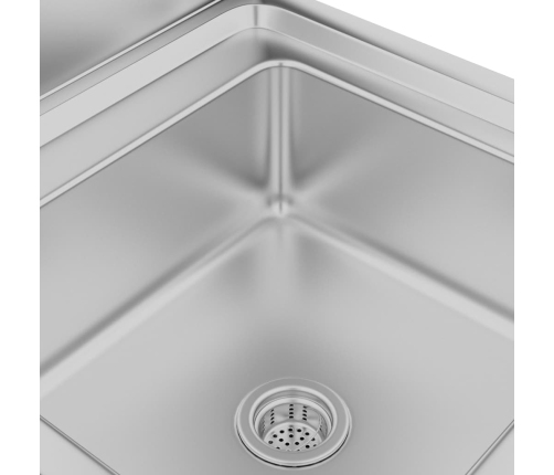 vidaXL virtuves izlietnes skapītis, 60x60x96 cm, nerūsējošs tērauds