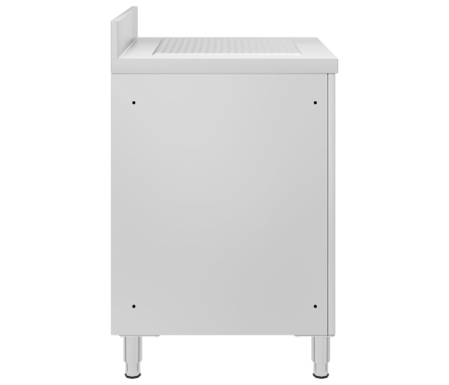 vidaXL virtuves skapītis ar žāvēšanas virsmu, nerūsējošs tērauds