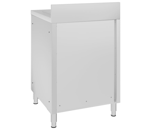 vidaXL virtuves skapītis ar žāvēšanas virsmu, nerūsējošs tērauds