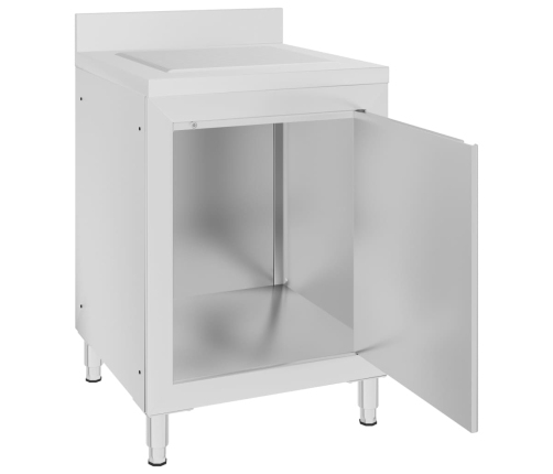 vidaXL virtuves skapītis ar žāvēšanas virsmu, nerūsējošs tērauds