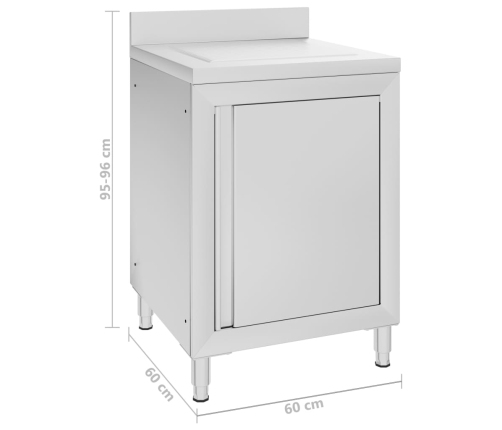 vidaXL virtuves skapītis ar žāvēšanas virsmu, nerūsējošs tērauds