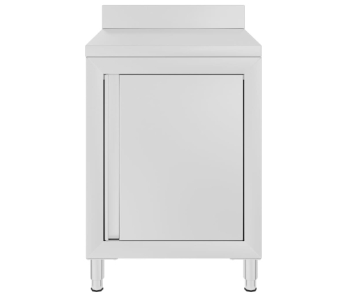 vidaXL virtuves darba galds ar skapīti, 60x60x96 cm, tērauds