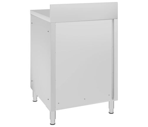 vidaXL virtuves darba galds ar skapīti, 60x60x96 cm, tērauds