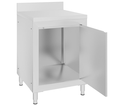 vidaXL virtuves darba galds ar skapīti, 60x60x96 cm, tērauds