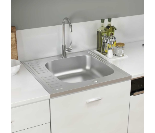 Virtuves Izlietne, 600X600X155 Mm, Nerūsējošs Tērauds Vidaxl