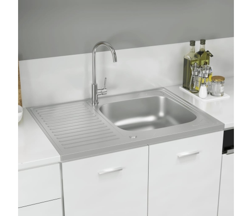 Virtuves Izlietne, 800X600X155 Mm, Nerūsējošs Tērauds Vidaxl