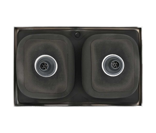 Virtuves Izlietne, 2 Bļodas, 800X500X155 Mm, Nerūsējošs Tērauds Vidaxl