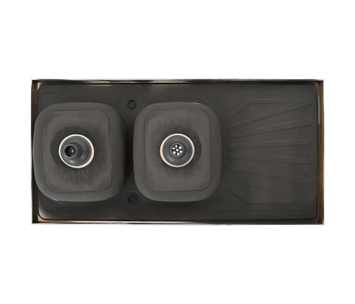 Virtuves Izlietne, 2 Bļodas, 1200X600X155Mm, Nerūsējošs Tērauds Vidaxl