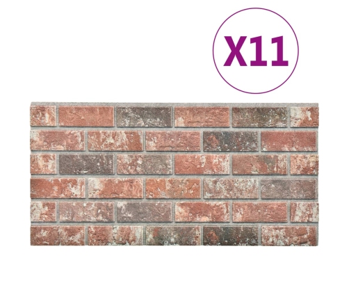 vidaXL 3D sienas paneļi, 10 gab., tumši brūnu un pelēku ķieģeļi, EPS