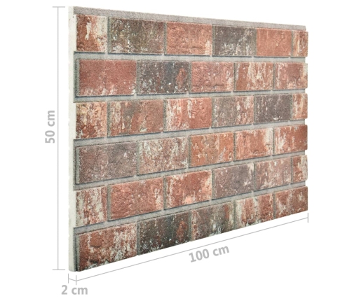 vidaXL 3D sienas paneļi, 10 gab., tumši brūnu un pelēku ķieģeļi, EPS