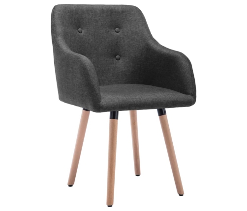 vidaXL virtuves krēsli, 2 gab., tumši pelēks audums