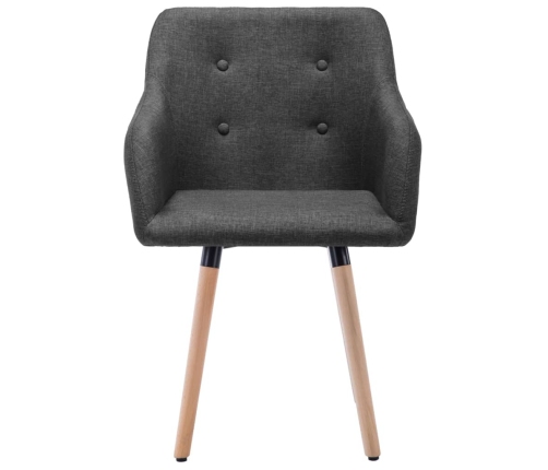 vidaXL virtuves krēsli, 2 gab., tumši pelēks audums