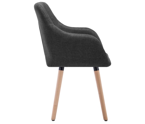 vidaXL virtuves krēsli, 2 gab., tumši pelēks audums