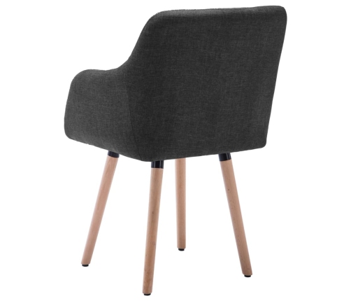 vidaXL virtuves krēsli, 2 gab., tumši pelēks audums