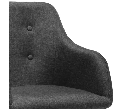 vidaXL virtuves krēsli, 2 gab., tumši pelēks audums