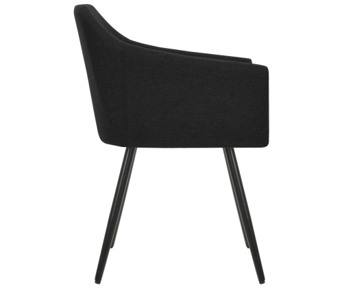 Virtuves Krēsli, 2 Gab., Melns Audums Vidaxl