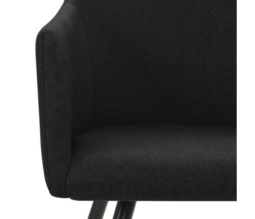 Virtuves Krēsli, 2 Gab., Melns Audums Vidaxl