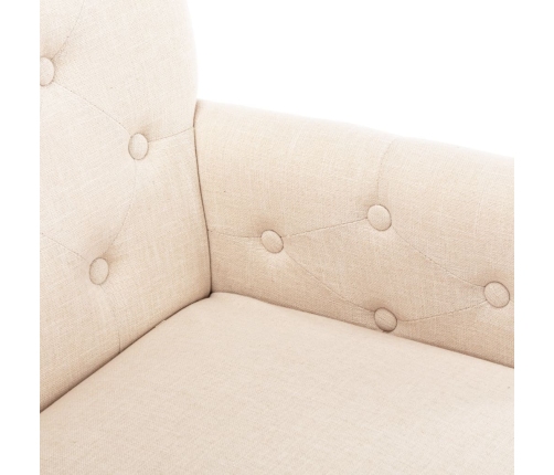 vidaXL virtuves krēsls ar roku balstiem, bēšs audums