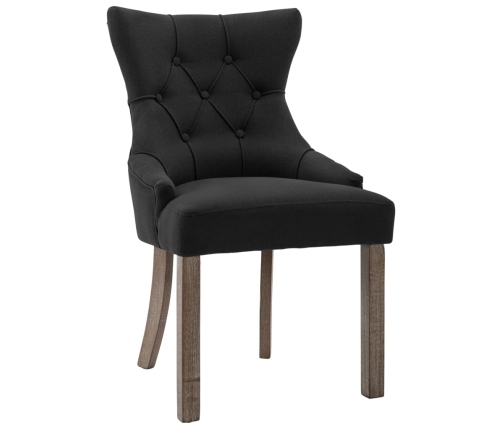 vidaXL virtuves krēsli, 2 gab., melns audums