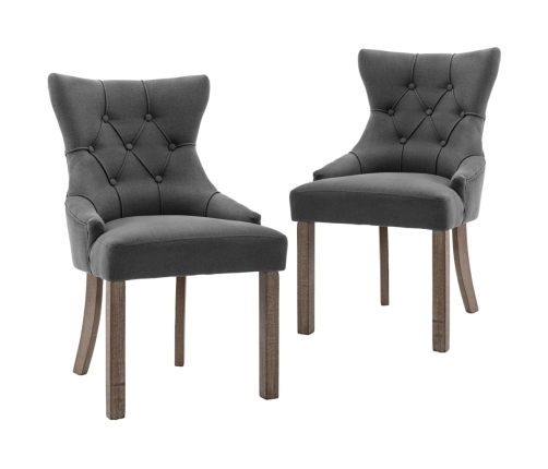 vidaXL virtuves krēsli, 2 gab., pelēks audums