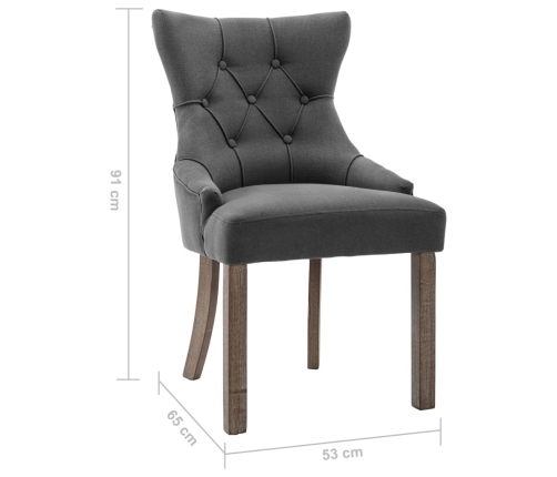 vidaXL virtuves krēsli, 2 gab., pelēks audums