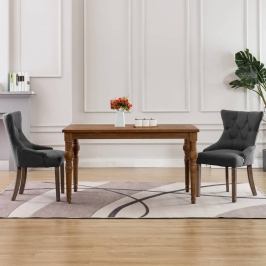 Virtuves Krēsli, 2 Gab., Pelēks Audums Vidaxl