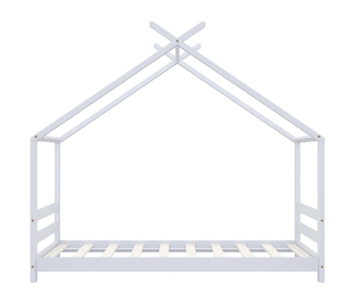 vidaXL bērnu gultas rāmis, balts, priedes masīvkoks, 80x160 cm